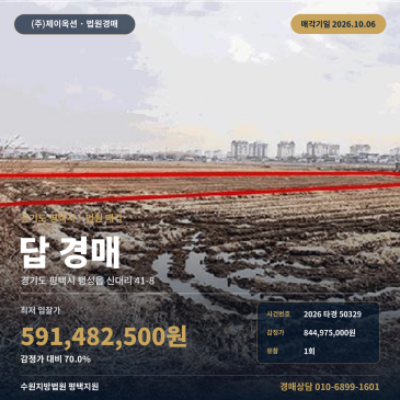 평택시 팽성읍 신대리 토지 경매 팽성남로 인근 대지 2026타경50329 썸네일