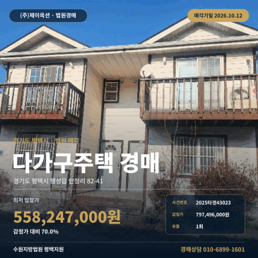 평택주택경매·다가구주택ㅣ팽성읍 안정리 82-41ㅣ2025타경43023 썸네일