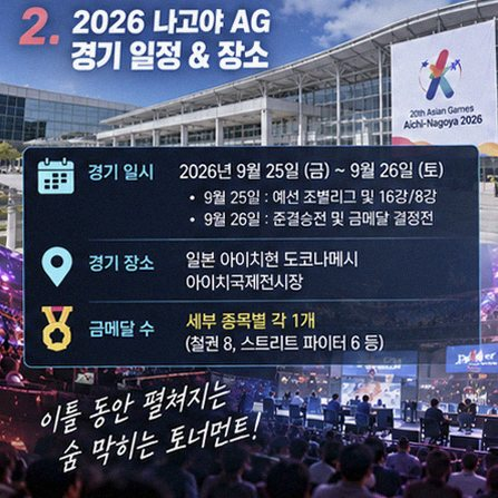 2026 나고야 아시안게임무릎철권8 일정 및금메달노리는 진짜 이유