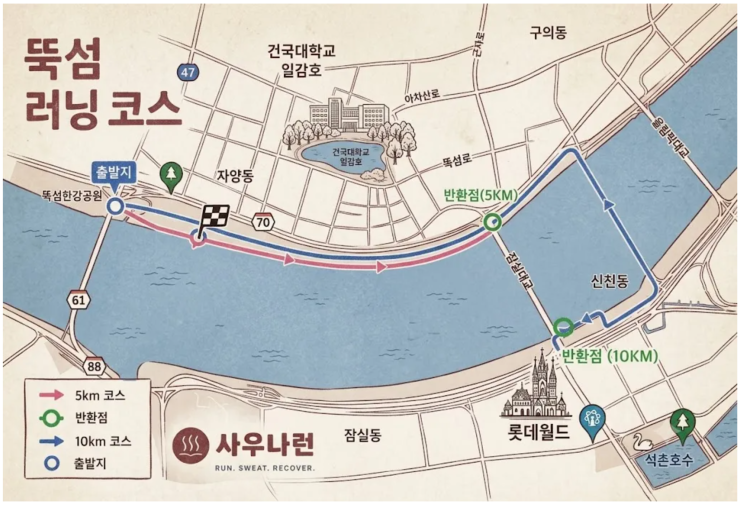 [후기] 뚝섬 한강공원 사우나런