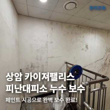 페인트 도장 시공 | 상암카이져팰리스 누수 보수 1일차 시공 사례