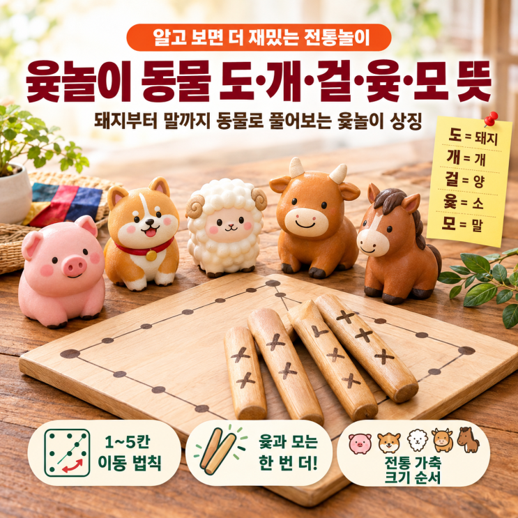 윷놀이 동물 도·개·걸·윷·모 뜻, 알고 보면 더 재미있는 전통놀이 이야기 : 네이버 블로그