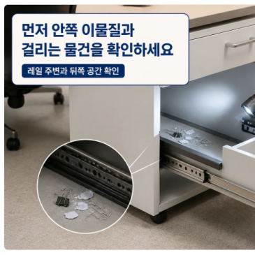 서랍이 안 닫힘｜레일 고장 전 확인할 순서 ️