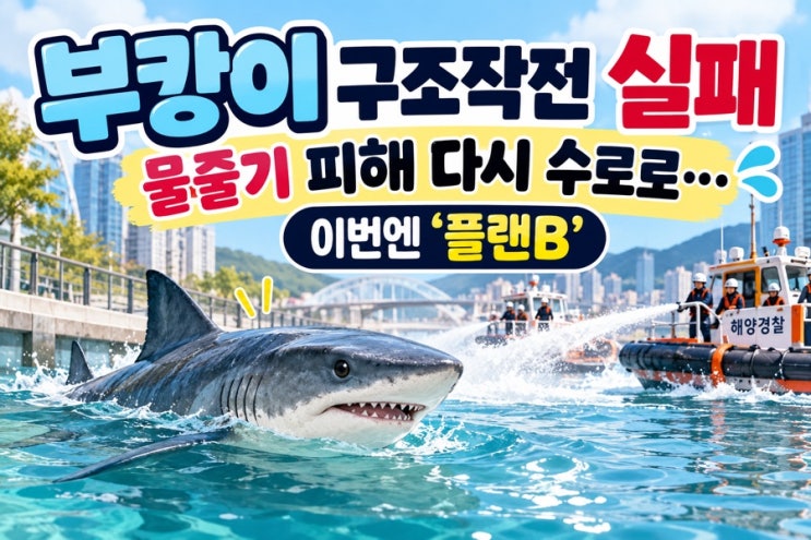 부캉이 구조작전 실패｜물줄기 피해 다시 수로로…이번엔 ‘플랜B’