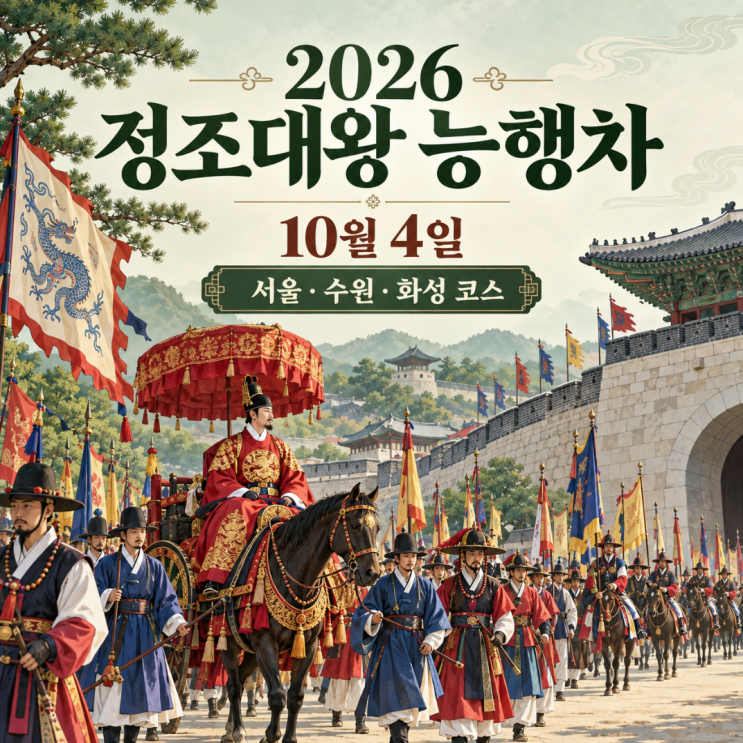 2026 정조대왕 능행차 코스 시간 서울 수원 화성 교통통제 총정리