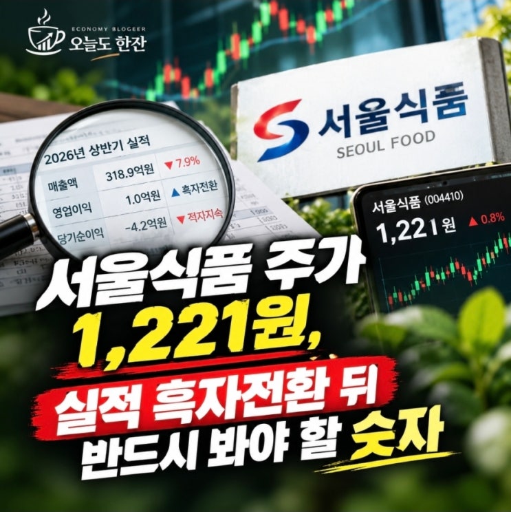 서울식품 주가 1221원, 실적 흑자전환 뒤 반드시 봐야 할 숫자 : 네이버 블로그