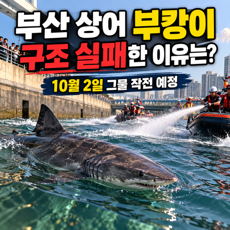 9월 29일부캉이 구조작전, 왜실패했을까? 부산시와 해양경찰, 국립수산과학원 등 관계기관은 9월 29일부캉이를 바다로 돌려보내기 위한 작업을 시작했습니다. 선박과 워터펌프를...부캉이 구조일정 9월 18일 — 최초 발견 부산 북항 친수공원 인공수로에서 발견 9월 29일 — 첫구조작전 실패선박과 워터펌프를 이용했지만 바다로 유도하지 못함 추가 작업 예정 10월...