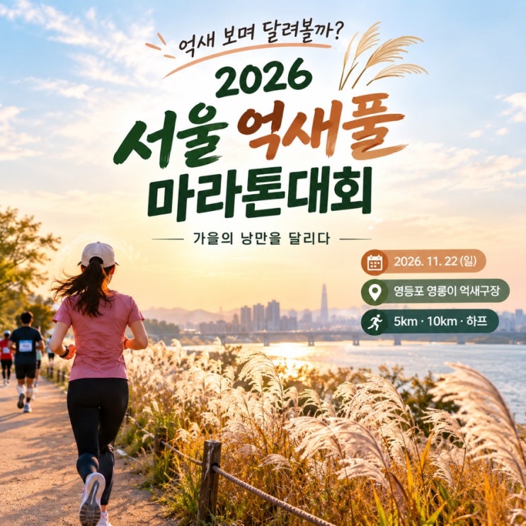 “억새 보며 달려볼까? 2026 서울 억새풀 마라톤대회 5km·10km·하프 일정·참가비 총정리”