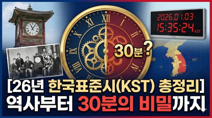 26년 한국표준시(KST) 총정리: 역사부터 30분의 비밀까지 : 네이버 블로그