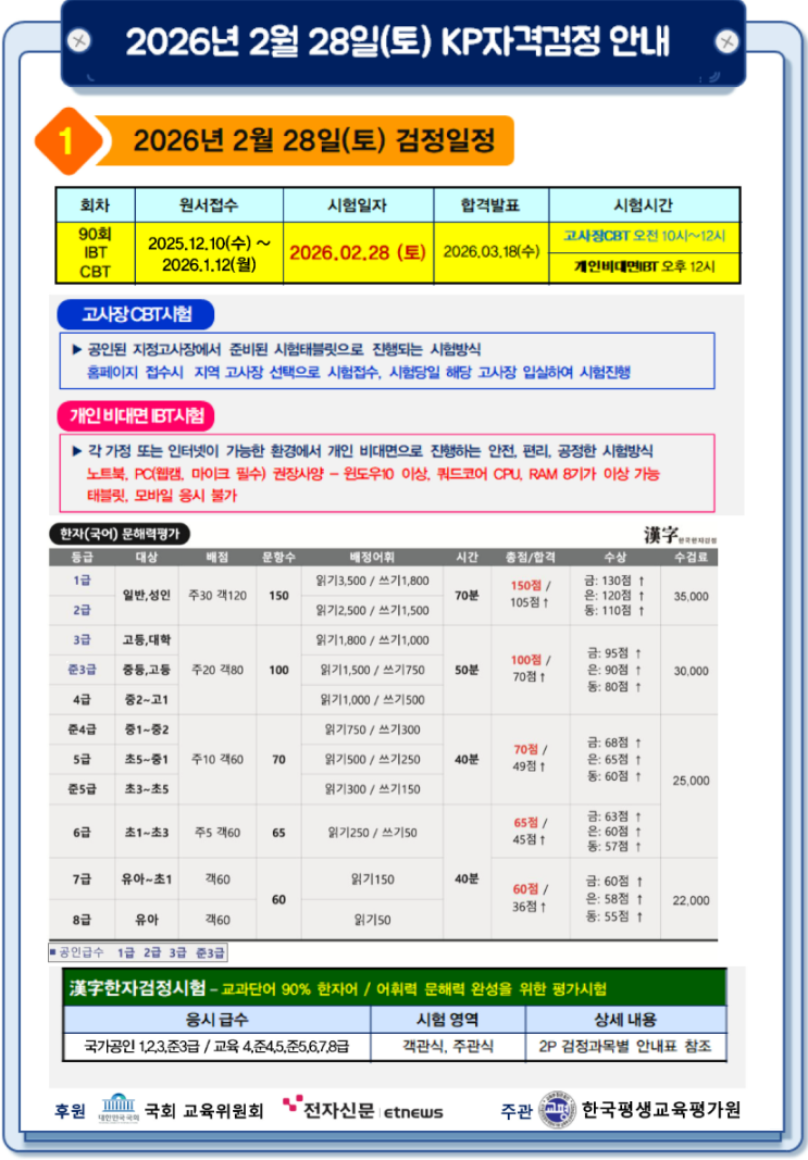 [한자시험 접수] 제90회 KPE교평한자시험 원서접수 안내 : 네이버 블로그