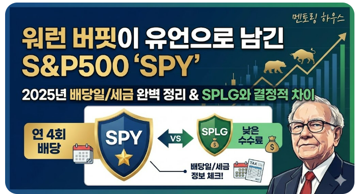 워런 버핏이 유언으로 남긴 S&P500 'SPY', 2025년 배당일/세금 완벽 정리 & SPLG와 결정적 차이 : 네이버 블로그