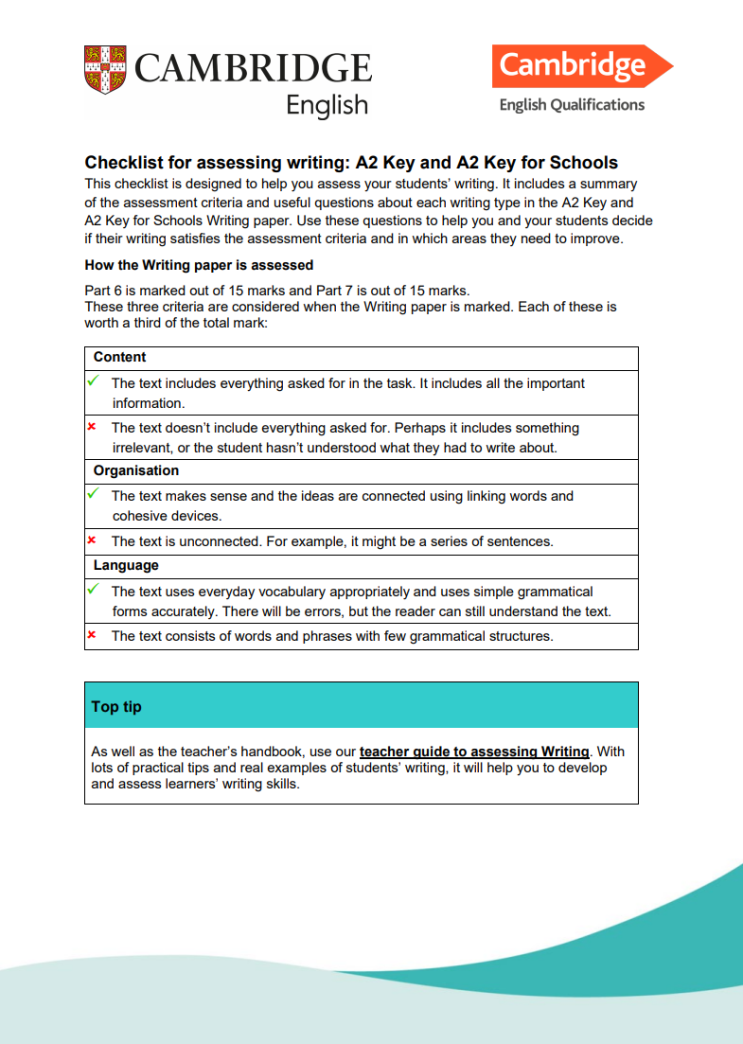 양산 물금 지나영어학원｜[KET] A2 Key for Schools - Writing, ‘잘 쓴 글’의 기준은 이것입니다 ...