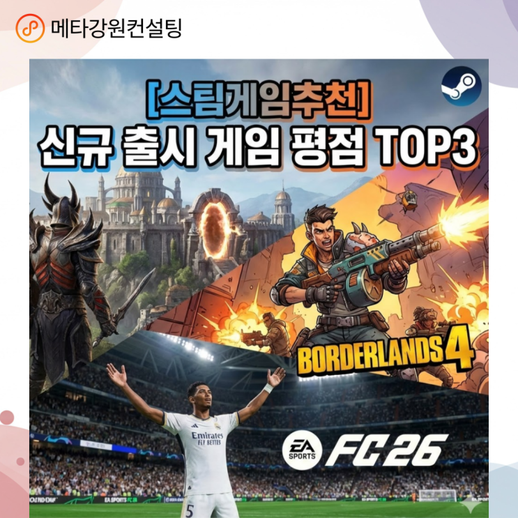 [스팀게임추천] 신규 출시 게임 평점 TOP3
