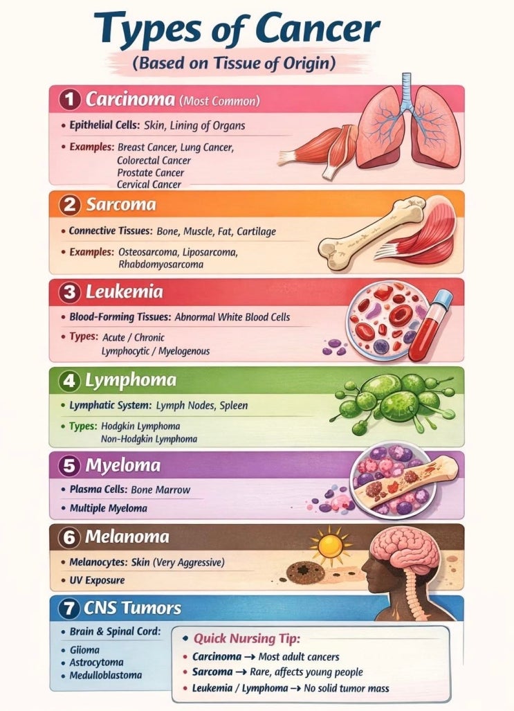Types of Cancer, Tissue of Origin : 네이버 블로그