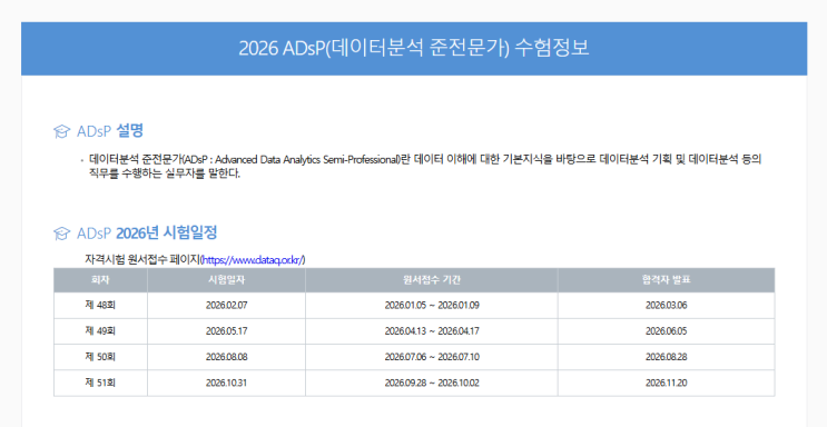 2026 ADSP일정, ADsP시험준비 합격후기 공부방법 공유 : 네이버 블로그