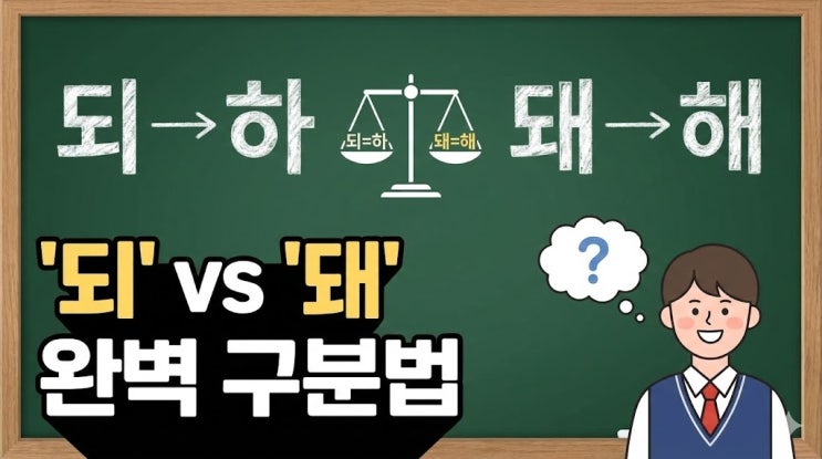 [생활속 상식] 맞춤법 '되'와 '돼' 완벽하게 구분하는 법 (feat. 이것만 기억하세요) : 네이버 블로그