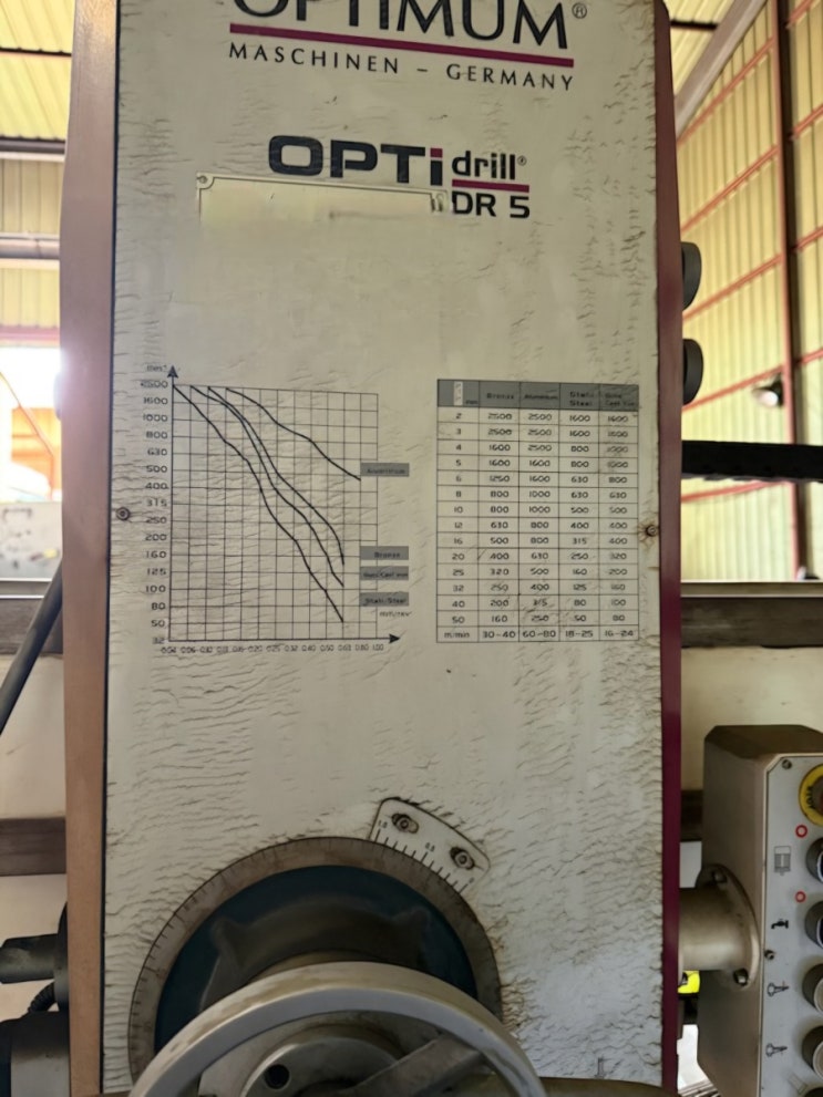 [특A급]독일제 레디알머신.중고레디알머신. optimum DR5 Radial Drilling Machine 소개합니다 : 네이버 블로그