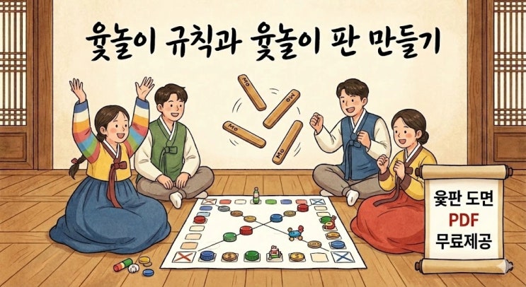 윷놀이 규칙 및 윷놀이 판, 윷놀이 말, 윷가락 제작 방법 : 네이버 블로그