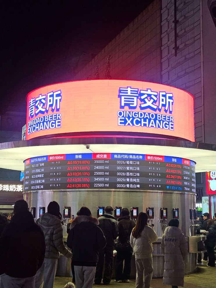 칭다오 2박 3일 여행 코스 타이동야시장 오사광장 레이저쇼 야경