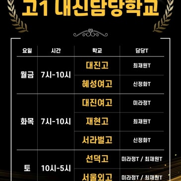 [중계 미라정영어학원] 2026 고1 내신담당학교 RSS 대표 이미지
