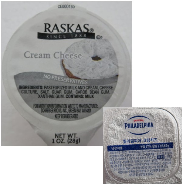 크림치즈... 라스카스 Raskas 1888... [개별 소포장, 28g] 유크림 함량 54% vs 필라델피아 19% ...