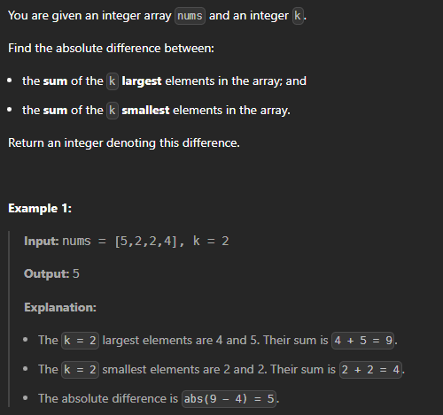 JAVA_LeetCode 3774_Absolute Difference Between Maximum and Minimum K ...