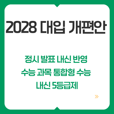 2028 대입 개편안, 정시 발표 내신 반영 수능 과목 통합형 수능 내신 5등급제 교사 대응 전략 완벽 가이드