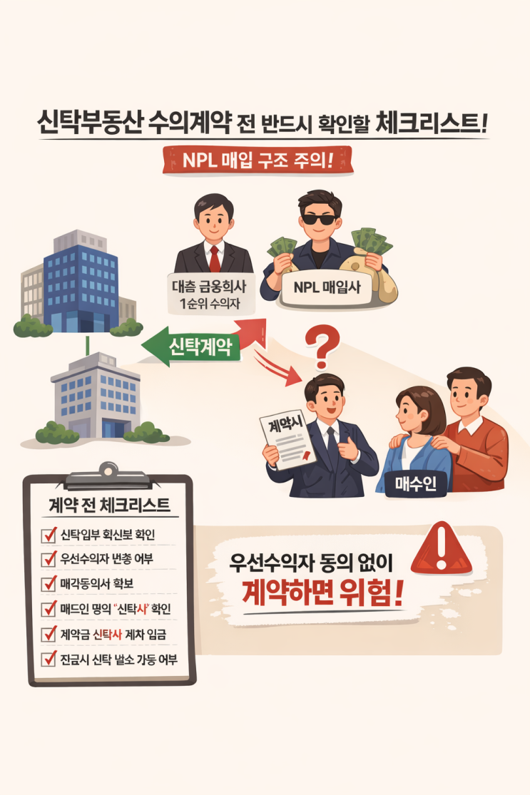 신탁부동산 수의계약, 계약 전에 반드시 확인해야 할 체크리스트 (NPL 매입 구조 주의) : 네이버 블로그