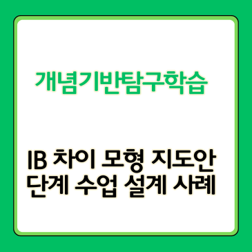 개념기반탐구학습, IB 차이 모형 지도안 단계 수업 설계 사례 선생님이 진짜로 고민하는 내용 총정리