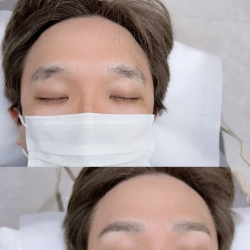 남자눈썹 처진눈썹도 자연스럽게, 다이아페더링 작업후기