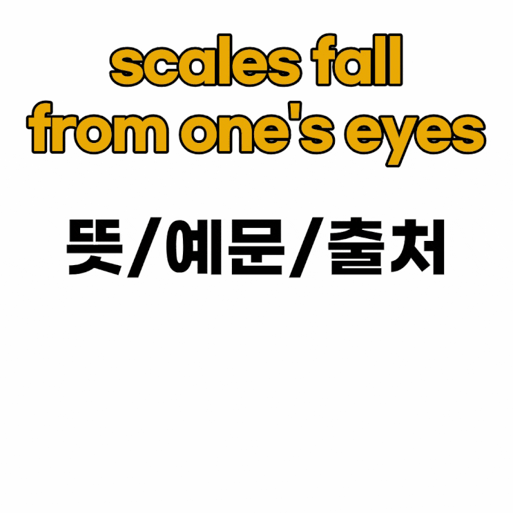 scales fall from one's eyes 뜻 영어 예문 : 네이버 블로그