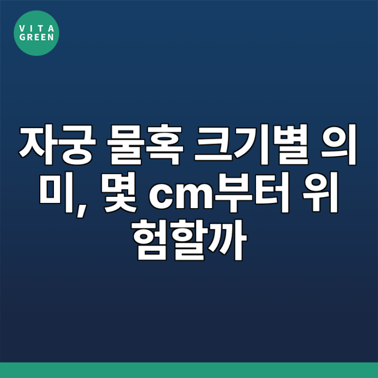 자궁 물혹 크기별 의미, 몇 cm부터 위험할까 : 네이버 블로그