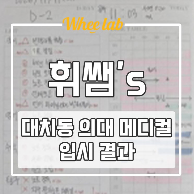 대치동 의대 메디컬 입시 결과 발표 의예과 합격 비결 <휘랩연구소>