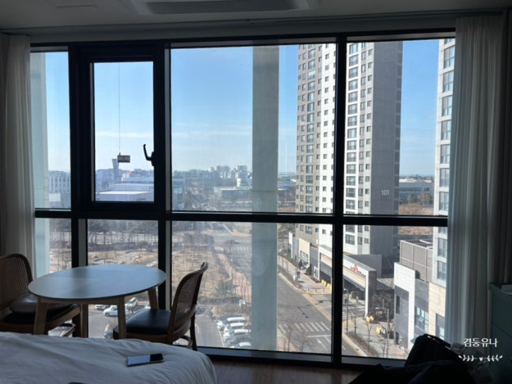 객실,침대,창문뷰,송도