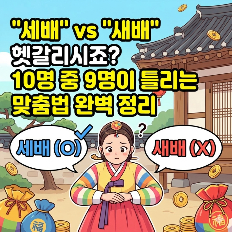 세배 vs 새배 헷갈리시죠? 10명 중 9명이 틀리는 맞춤법 완벽 정리 : 네이버 블로그