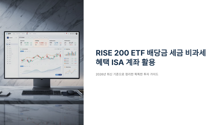 RISE 200 ETF 배당금 세금 비과세 혜택 ISA 계좌 활용 : 네이버 블로그