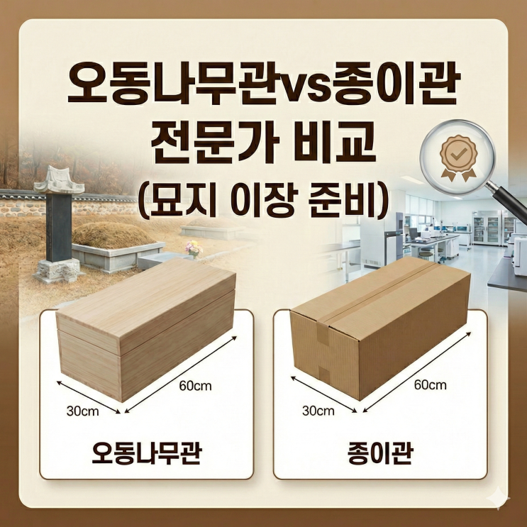 개장관: 오동나무관vs종이관 전문가 비교(묘지 이장 준비)