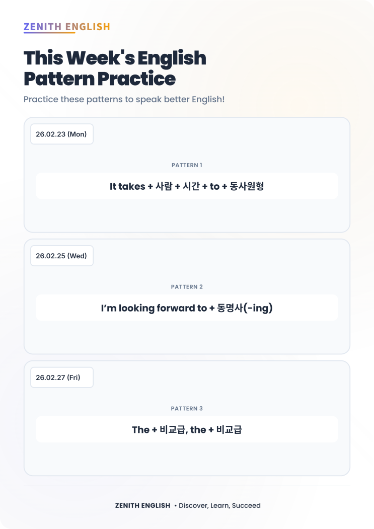 Zenith English Pattern Practice_(21) : 네이버 블로그