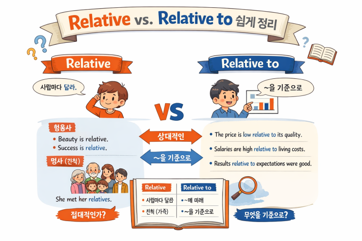 [영어 문법] Relative vs Relative to 차이 완전 정리 (뜻·예문·구조) : 네이버 블로그