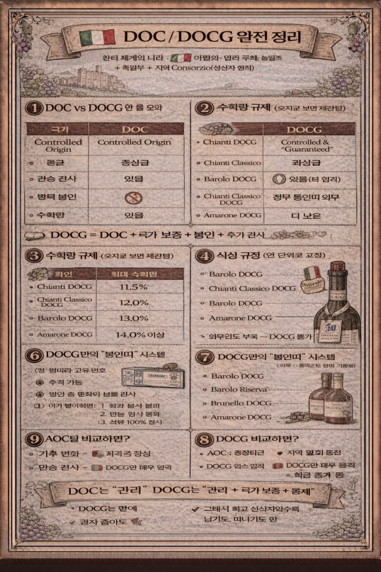 이탈리아 와인DOC / DOCG제도 뜻 의미 품종 규제 숙성 규정 알코올 도수 : 네이버 블로그