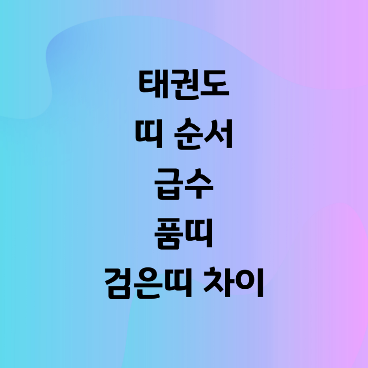 태권도 띠 순서 급수 품띠 검은띠 차이 : 품새 진행 예시 : 네이버 블로그