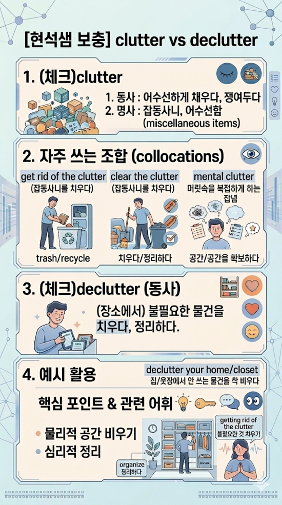 EBS 이지라이팅 입트영 입이트이는영어 3월 9일 clutter declutter : 네이버 블로그