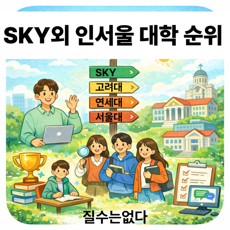 대학입시 인서울 대학 순위 SKY 외 실제 위치는? : 네이버 블로그