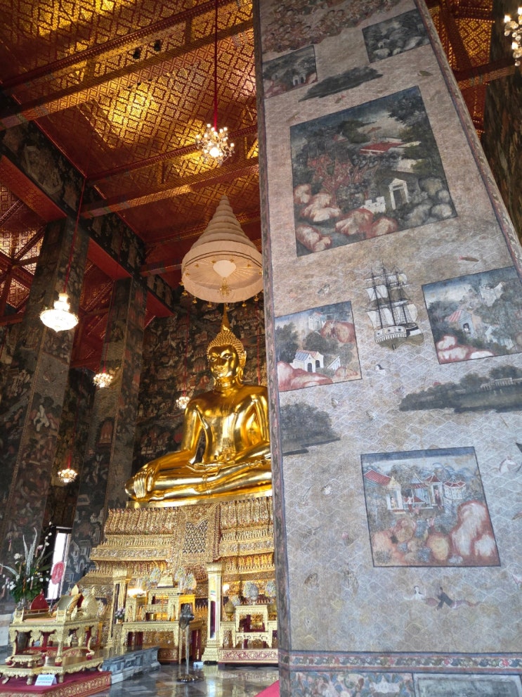 방콕 쑤탓사원 싸오칭차, Saranrom 공원, 왓포 와불상 구경