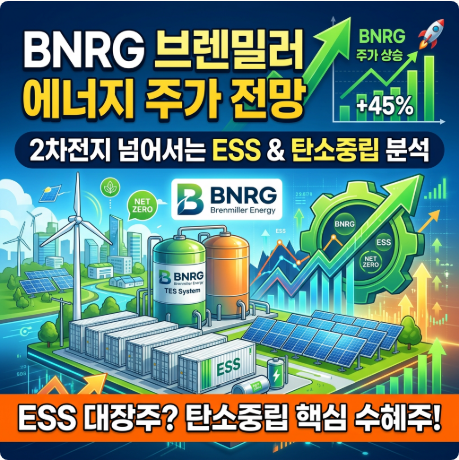 브렌밀러 에너지 BNRG 주가 전망 및 2차전지 넘어서는 ESS 관련주 탄소중립 분석 : 네이버 블로그
