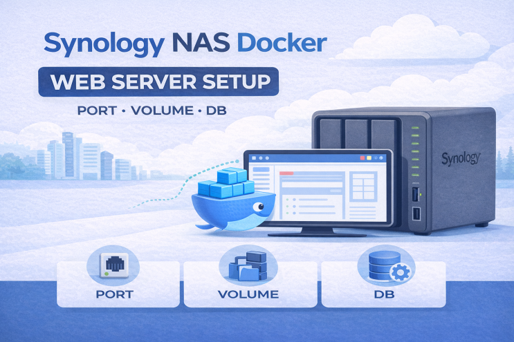 [Synology NAS Docker 웹서버 구축 #2] 웹사이트 컨테이너 만들기 (Port · Volume · DB 연결 ...