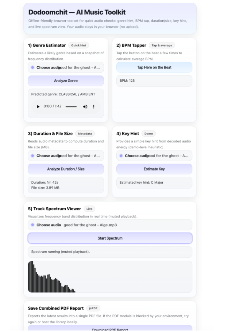 Offline AI Music Toolkit for BPM, Key Detection, Genre Hint, and ...