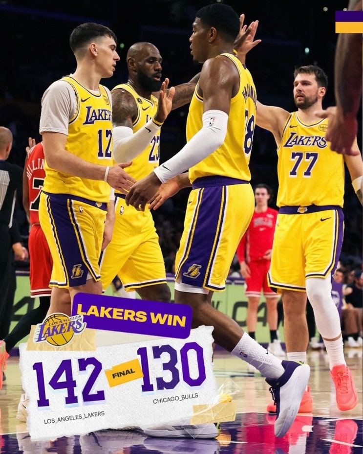 LA레이커스, NBA 2025-26시즌 66경기 vs 시카고 불스🐂(2026년 3월 13일 금요일 오전 11시 30분) 프리뷰 ...