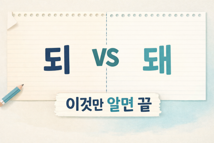 되 돼 차이, 이것만 알면 더 이상 안 틀립니다 : 네이버 블로그