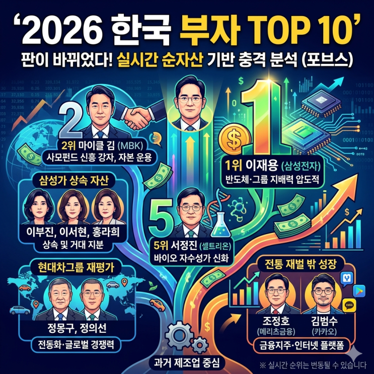 한국 부자 순위, 2026 TOP10 판이 바뀐 이유 : 네이버 블로그
